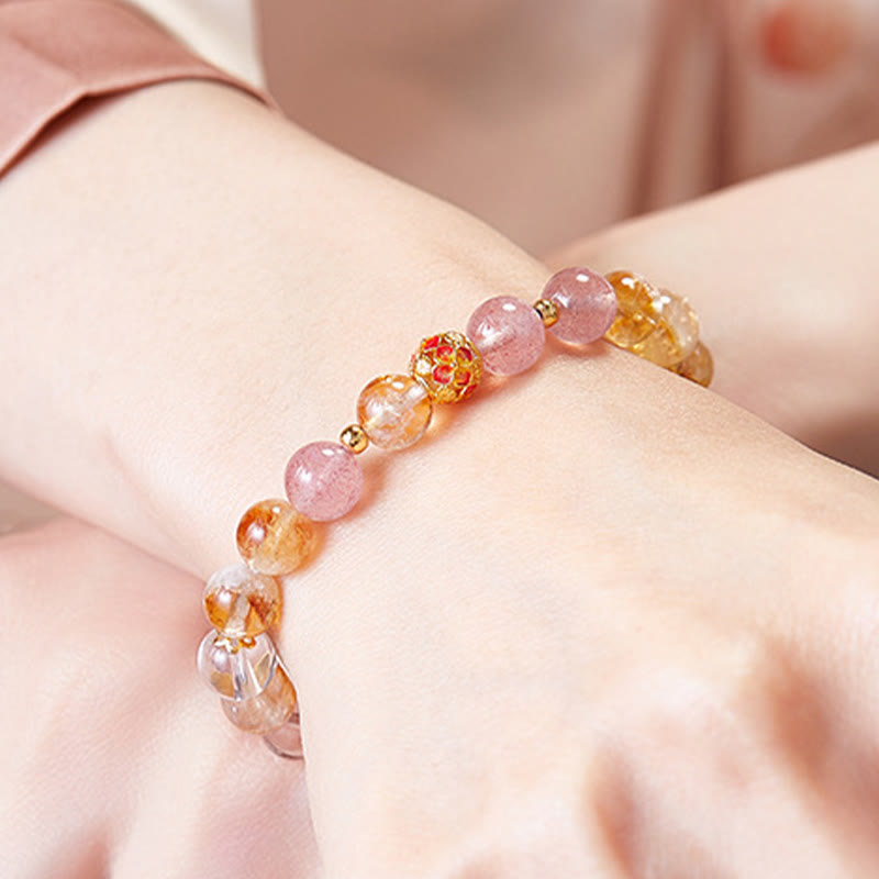 Bracelet de protection en citrine 17-19 cm | Argent sterling et quartz
