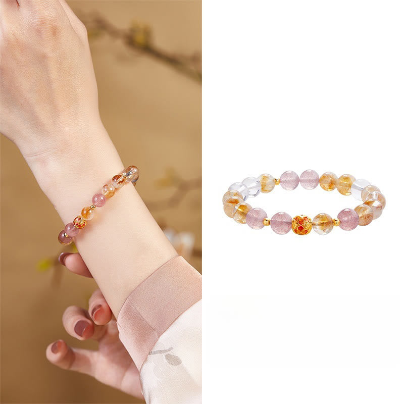 Bracelet de protection en citrine 17-19 cm | Argent sterling et quartz