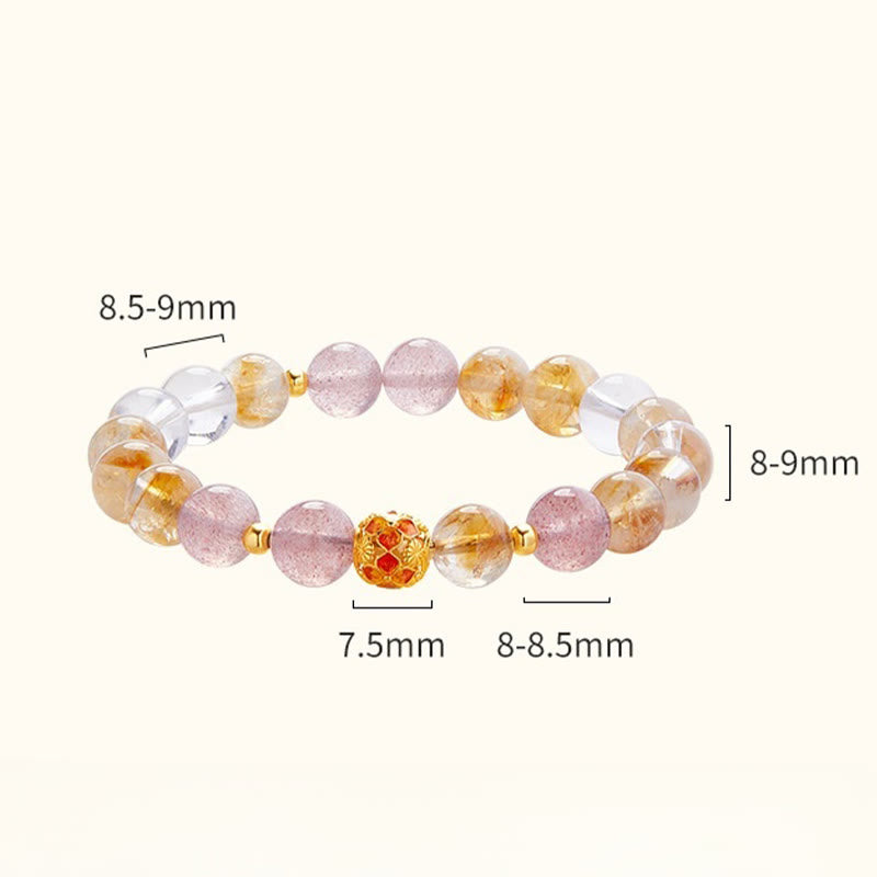 Bracelet de protection en citrine 17-19 cm | Argent sterling et quartz