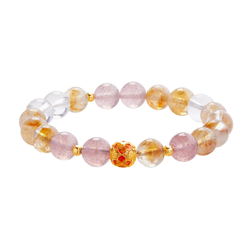 Bracelet de protection en citrine 17-19 cm | Argent sterling et quartz