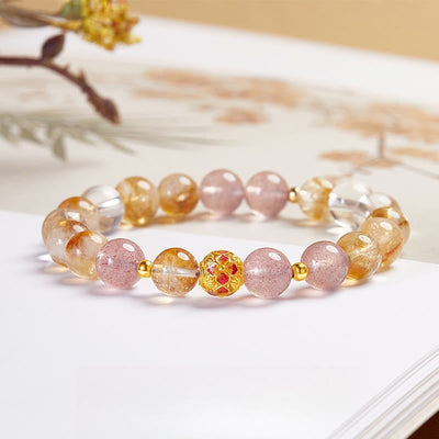 Bracelet de protection en citrine 17-19 cm | Argent sterling et quartz