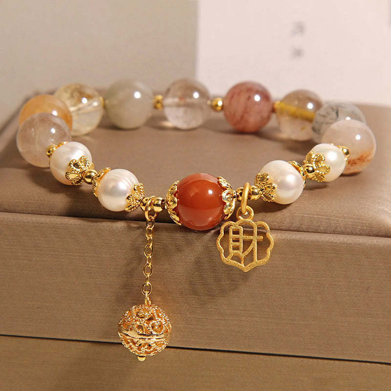 8mm Rutilated Quartz Fortune Spiritual Bracelet