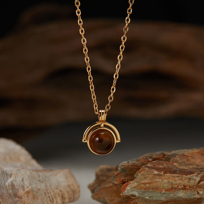 Collier en argent sterling 925 avec pendentif en agate et pierre de confiance