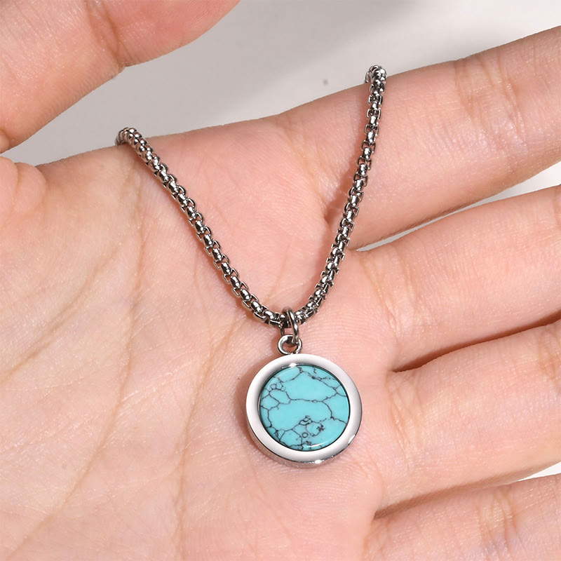 Collier turquoise avec pendentif œil de tigre, lazurite et malachite