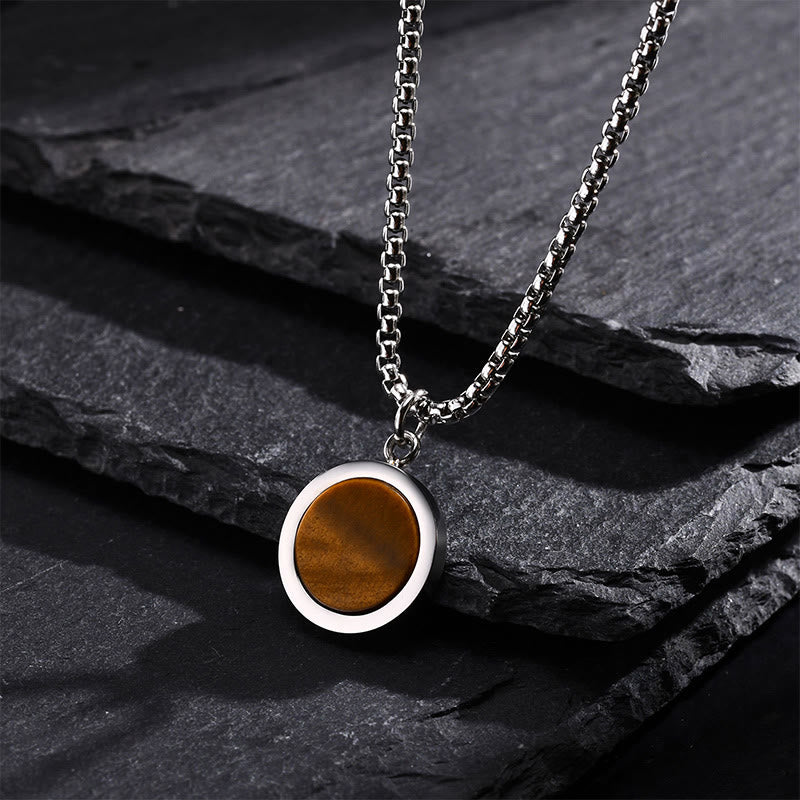 Collier turquoise avec pendentif œil de tigre, lazurite et malachite