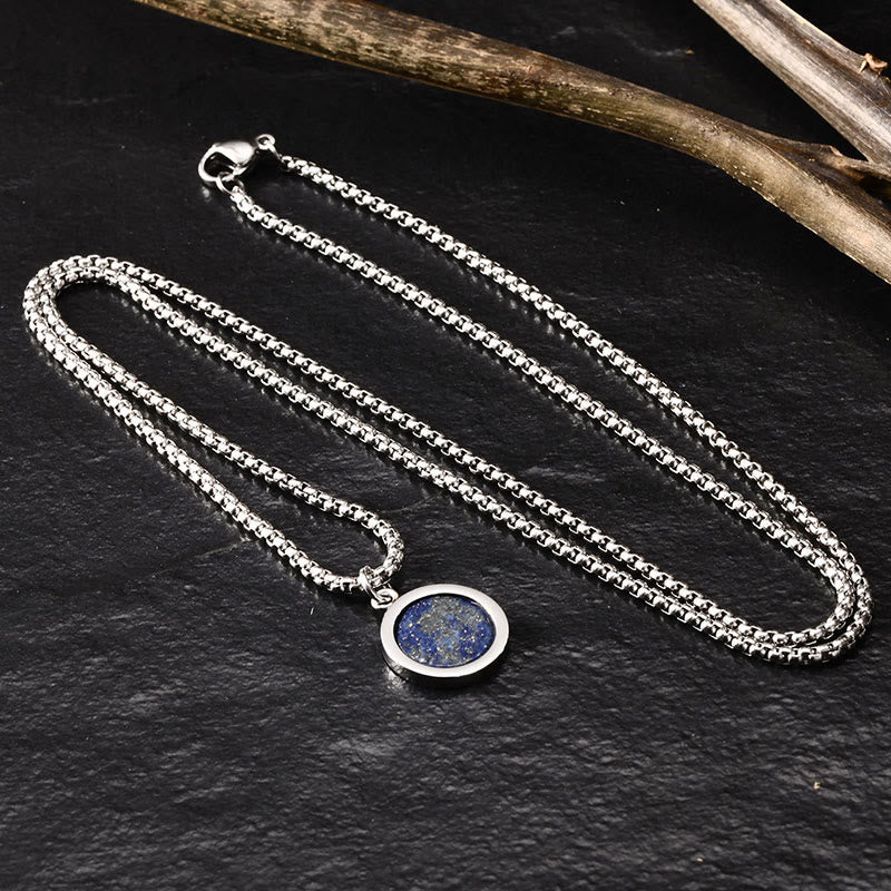 Collier turquoise avec pendentif œil de tigre, lazurite et malachite