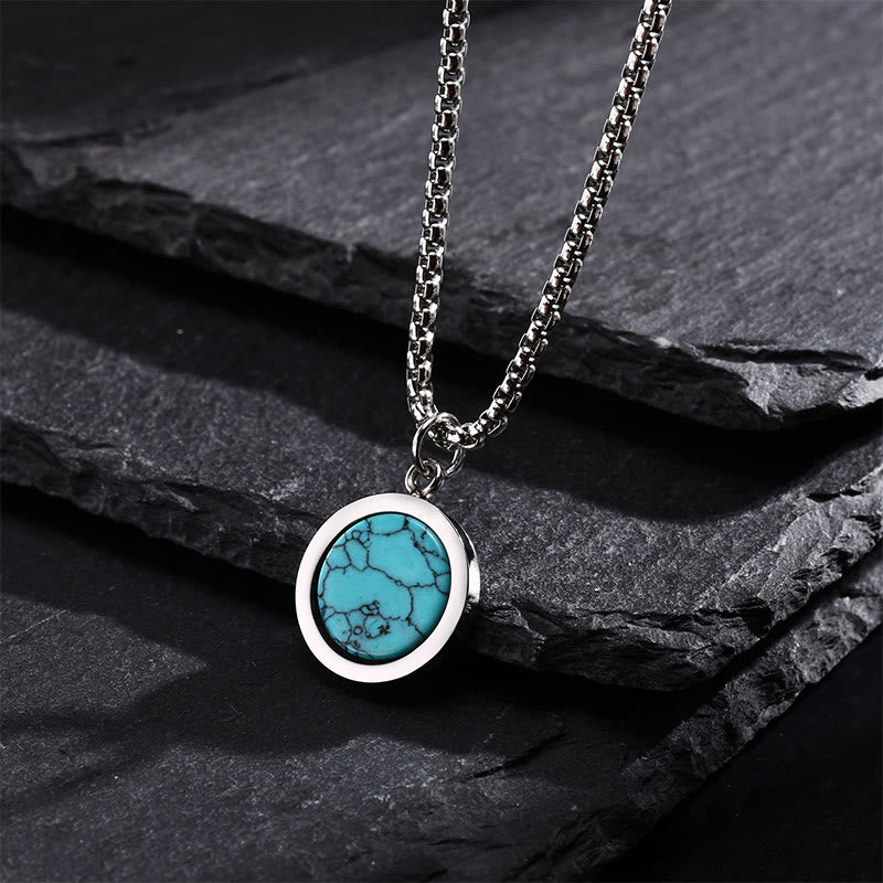 Collier turquoise avec pendentif œil de tigre, lazurite et malachite