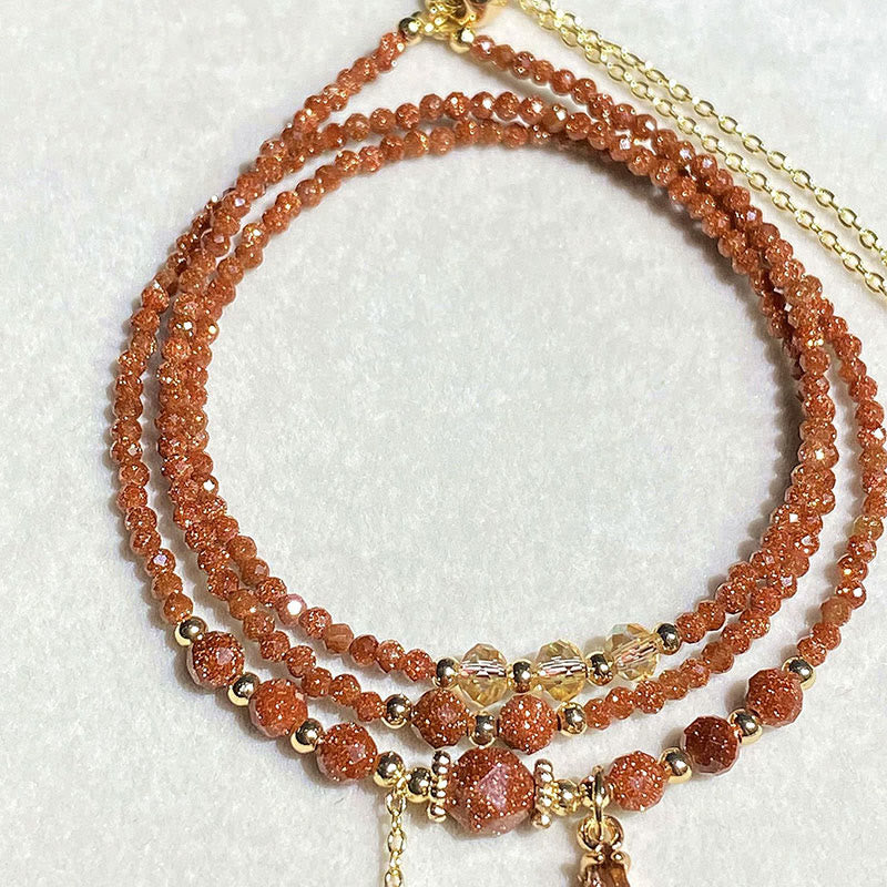 2mm Goldstone Spiritual Bracelet for Positive Energy | Women