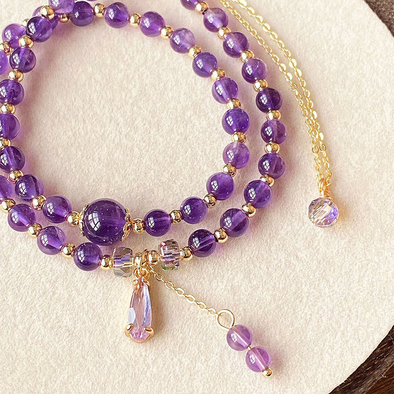 Amethyst Balance Multi-Layer Bracelet for Women 5.9-8.3 in