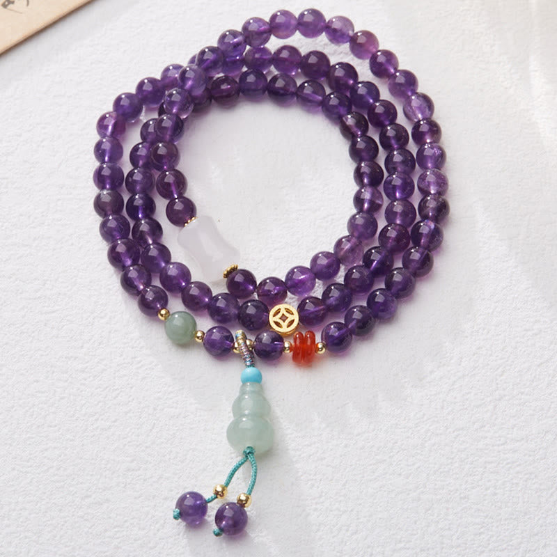 Amethyst Beads Multi-Layer Balance Bracelet for Women