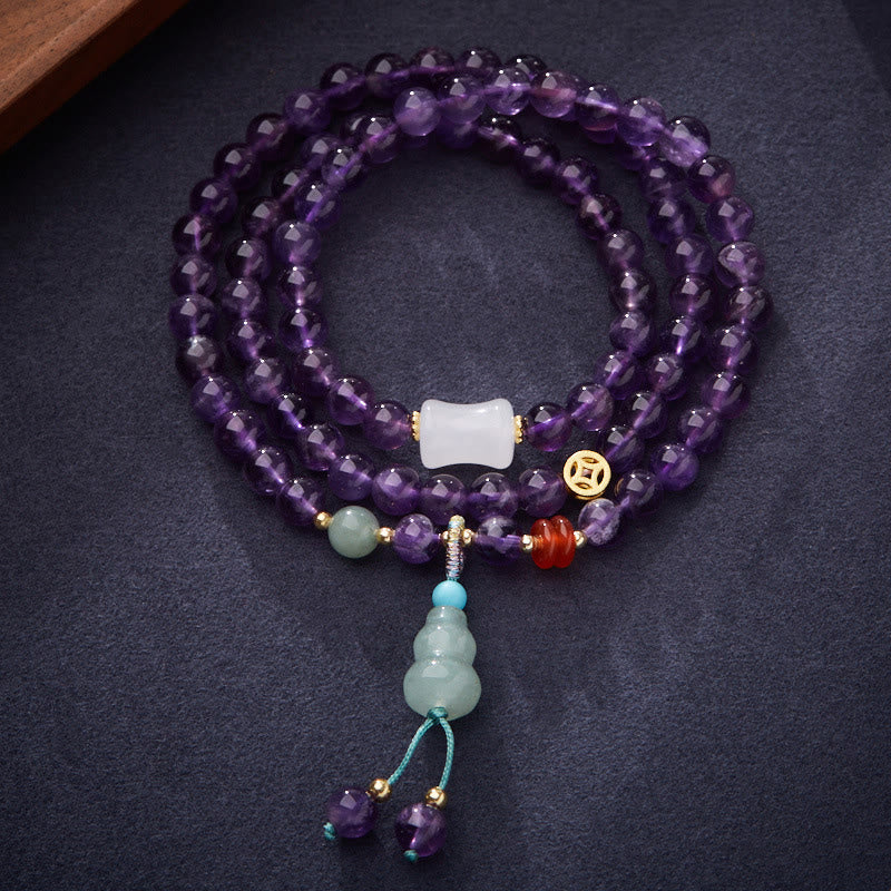 Amethyst Beads Multi-Layer Balance Bracelet for Women