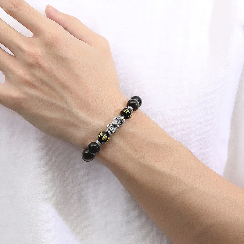 Bracelet Pixiu en obsidienne noire | 10 mm de résistance et de protection