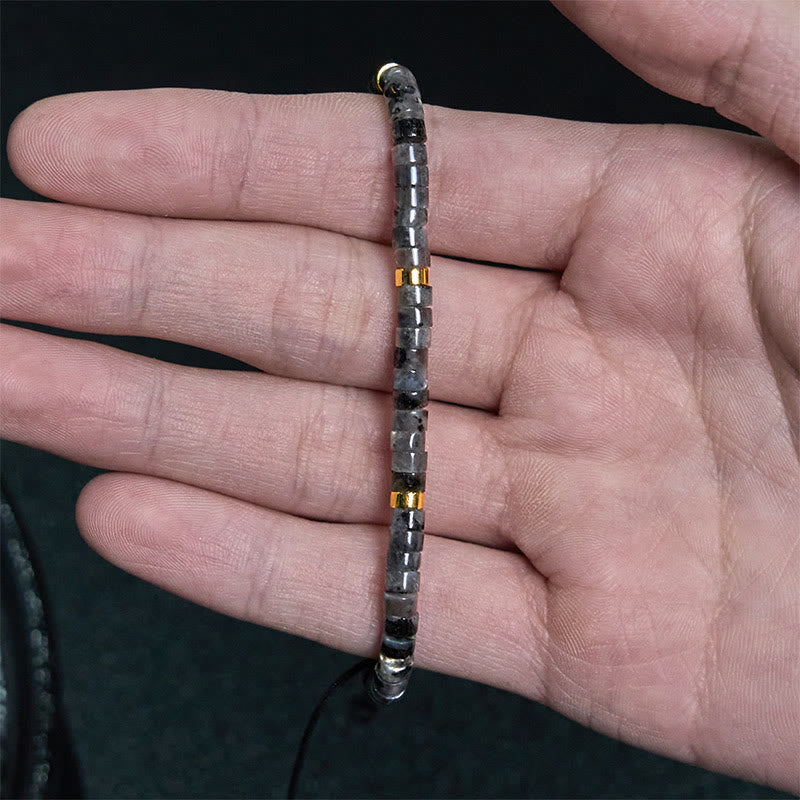 Bracelet Courage en Pierre Noire Scintillante pour la Protection Spirituelle