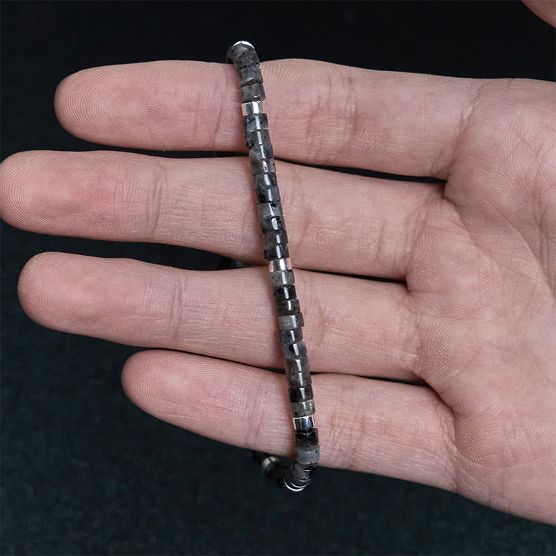 Bracelet Courage en Pierre Noire Scintillante pour la Protection Spirituelle