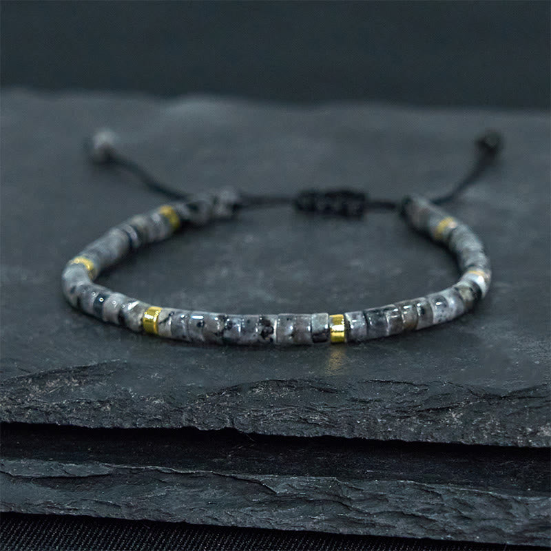 Black Glitter Stone Courage Bracelet for Spiritual Protection