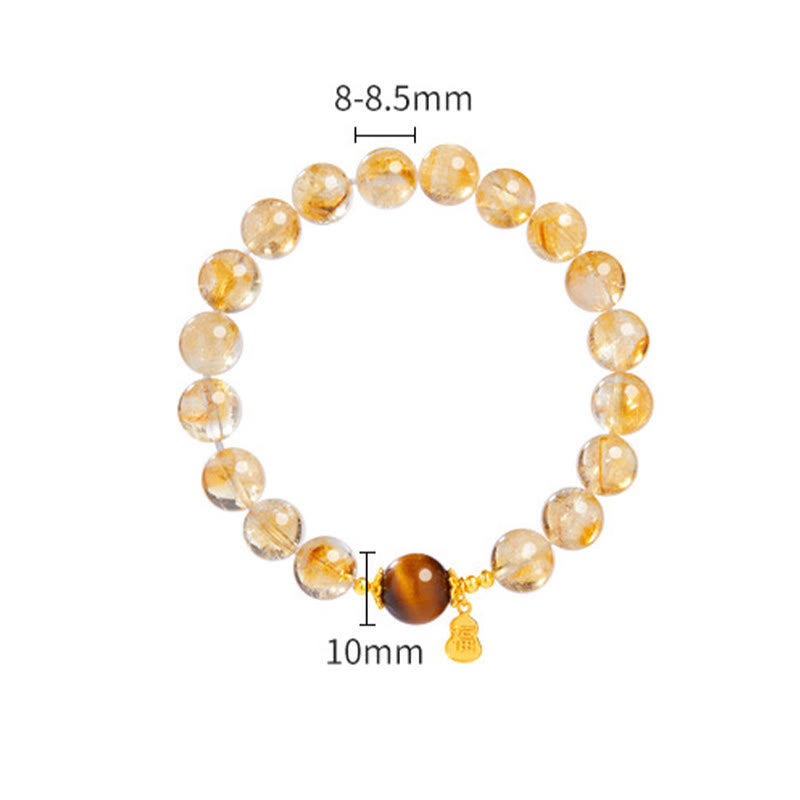 Bracelet de prospérité en citrine œil de tigre naturel 8 mm