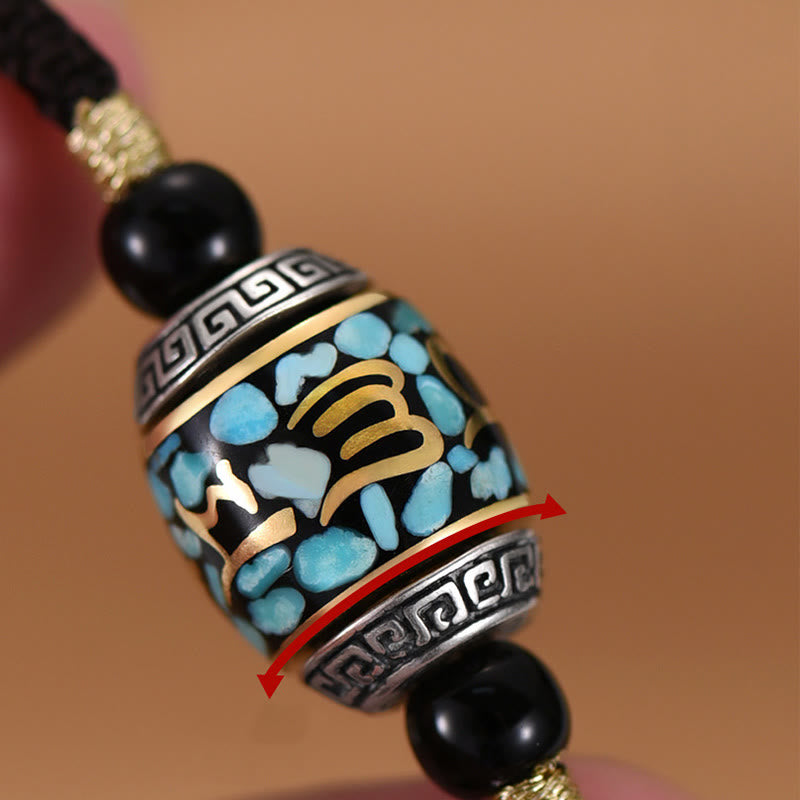 Collier Om Mani Padme Hum Pendentif de protection en perle Dzi