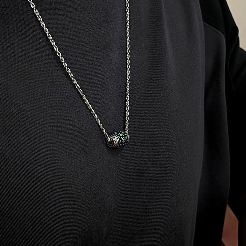 Collier Om Mani Padme Hum Pendentif de protection en perle Dzi