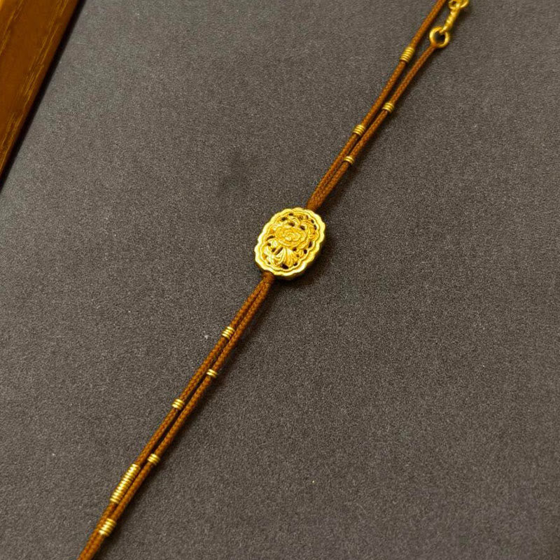 Copper Balance Spiritual Bracelet with Gold Plated Peony String