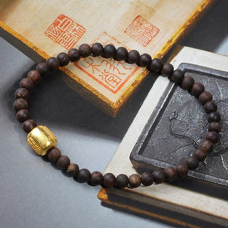 Bracelet de perles spirituelles en bois de wengé de 8 mm pour la protection