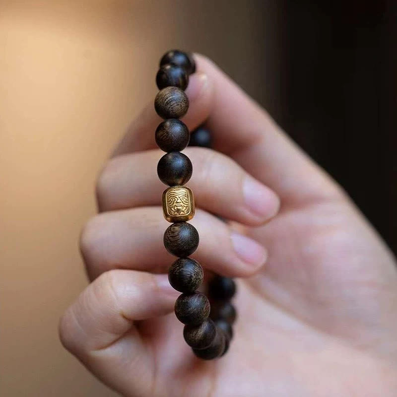 Bracelet de perles spirituelles en bois de wengé de 8 mm pour la protection