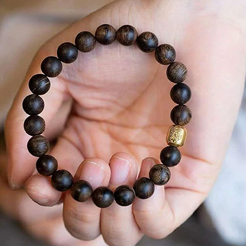 Bracelet de perles spirituelles en bois de wengé de 8 mm pour la protection