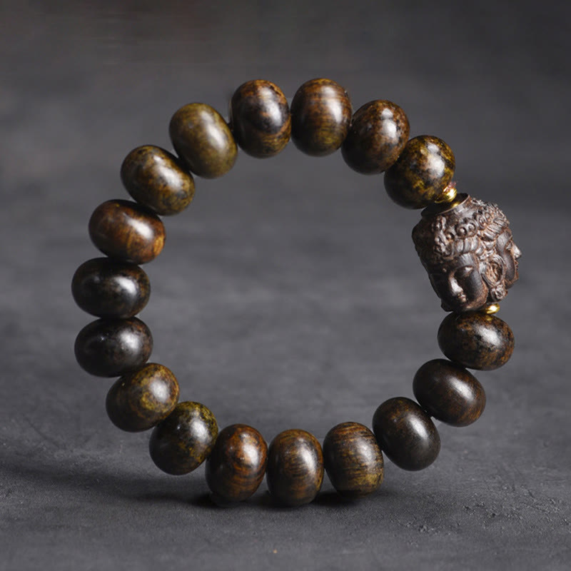 Tibetan Wood Buddha Bracelet | Serenity & Compassion
