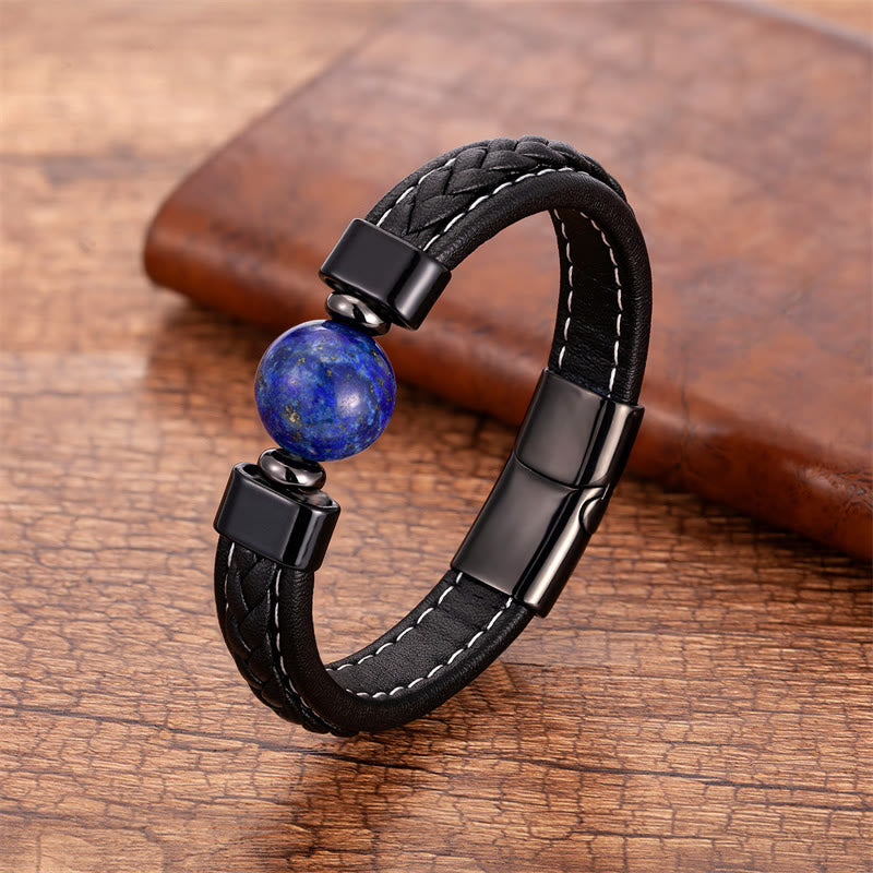 Bracelet Sérénité Om Mani Padme Hum en Onyx Noir 18-20 cm