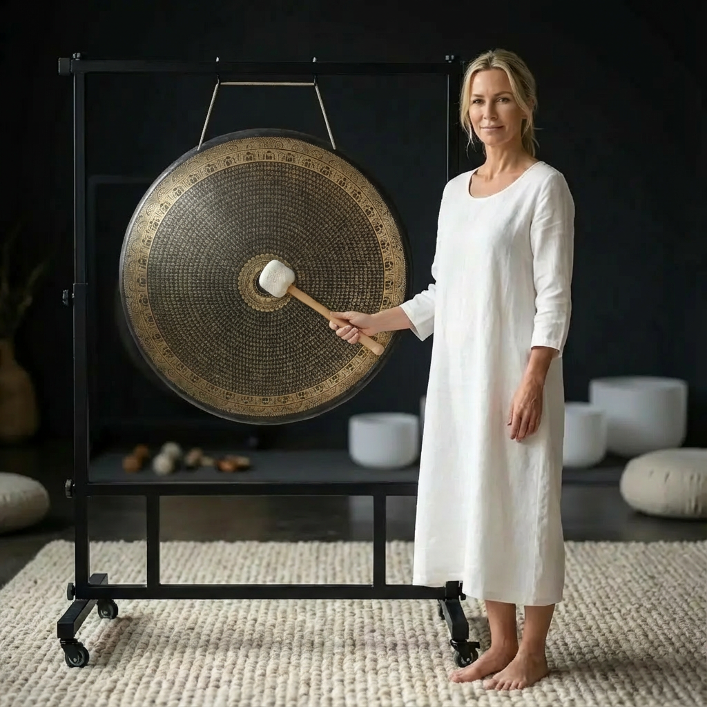 Instrument Chau Gong ancien de 18 à 36 pouces avec motifs