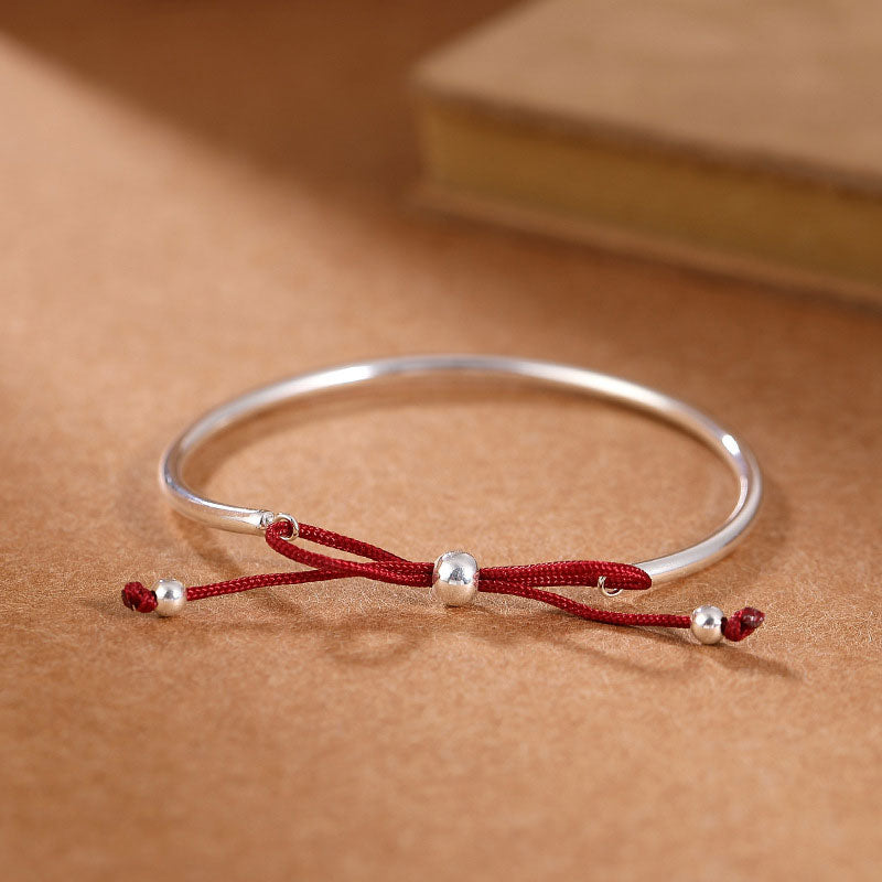 Bracelet de guérison en argent sterling 925 avec cordon rouge pour une protection spirituelle