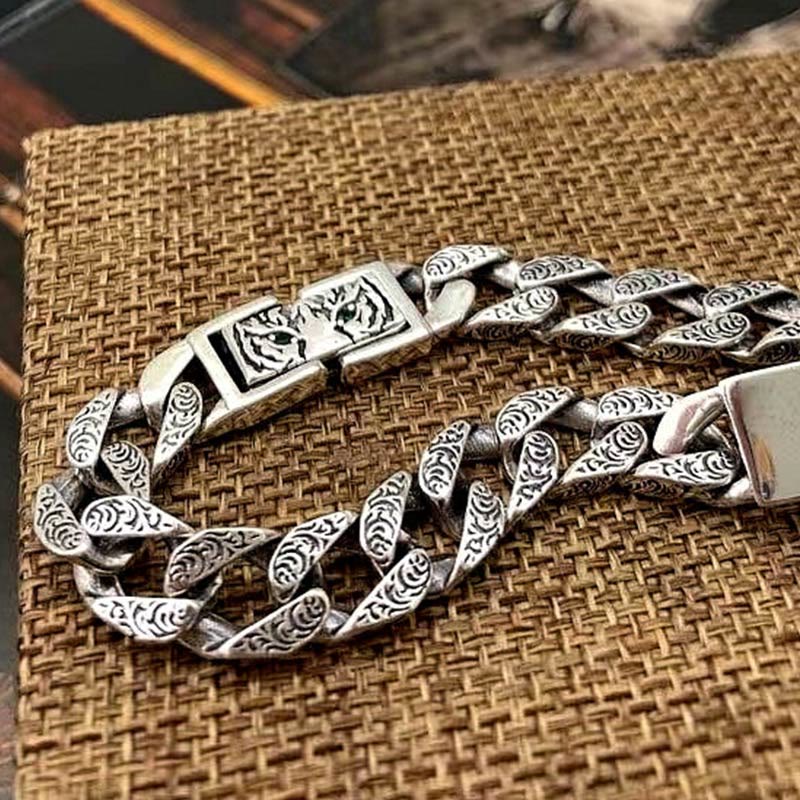 Bracelet porte-bonheur en cuivre de 18 cm, motif floral de la dynastie Tang