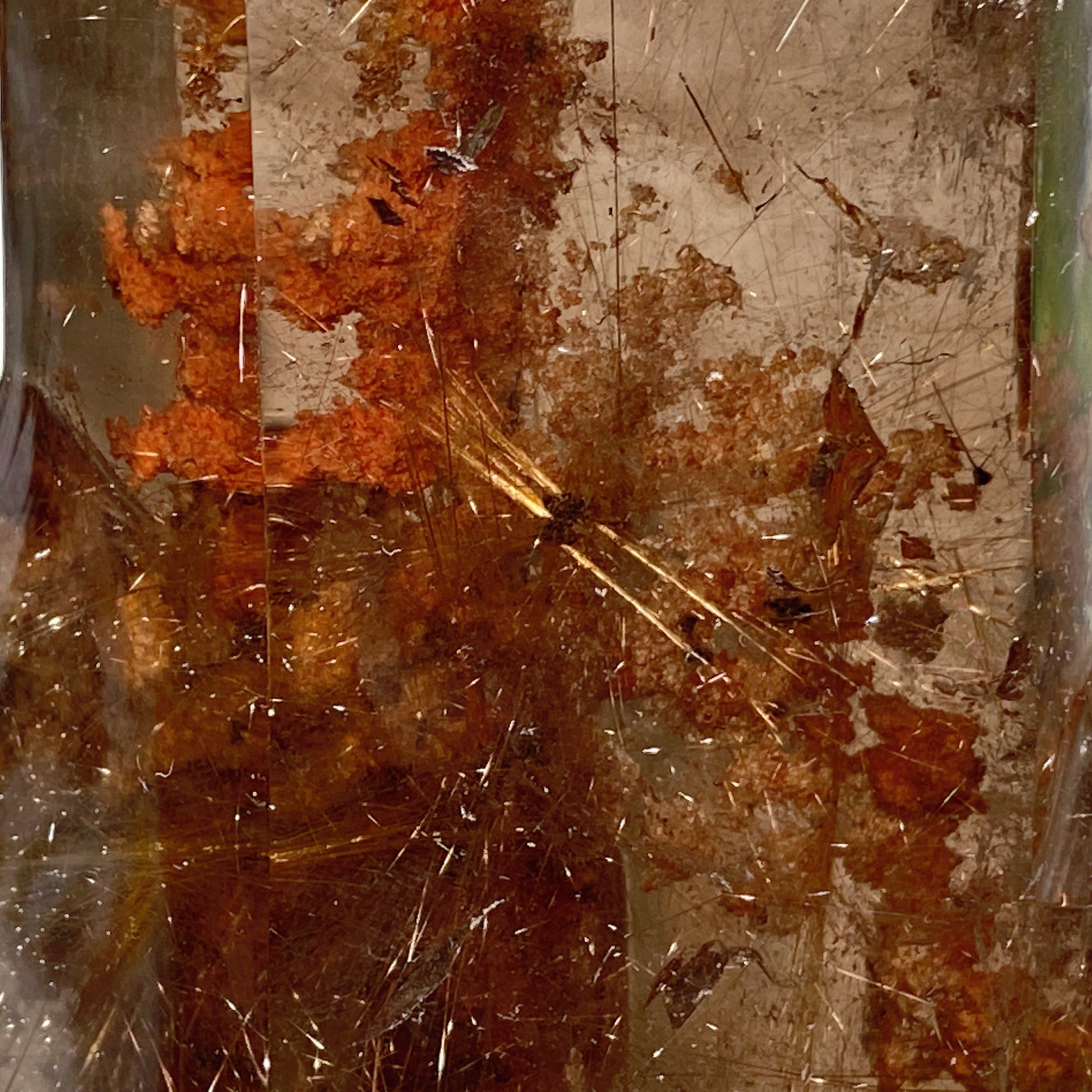 18cm Golden Rutilated Quartz Crystal Tower with Stand