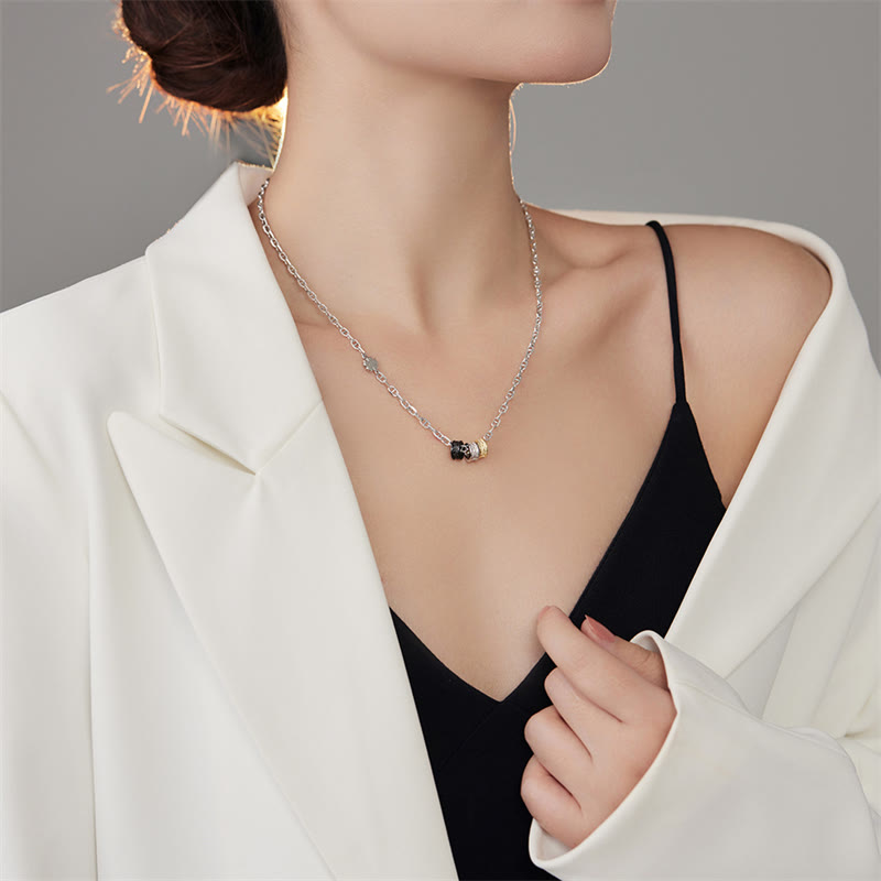 Collier d'énergie porte-bonheur en argent sterling 925 de la dynastie Tang