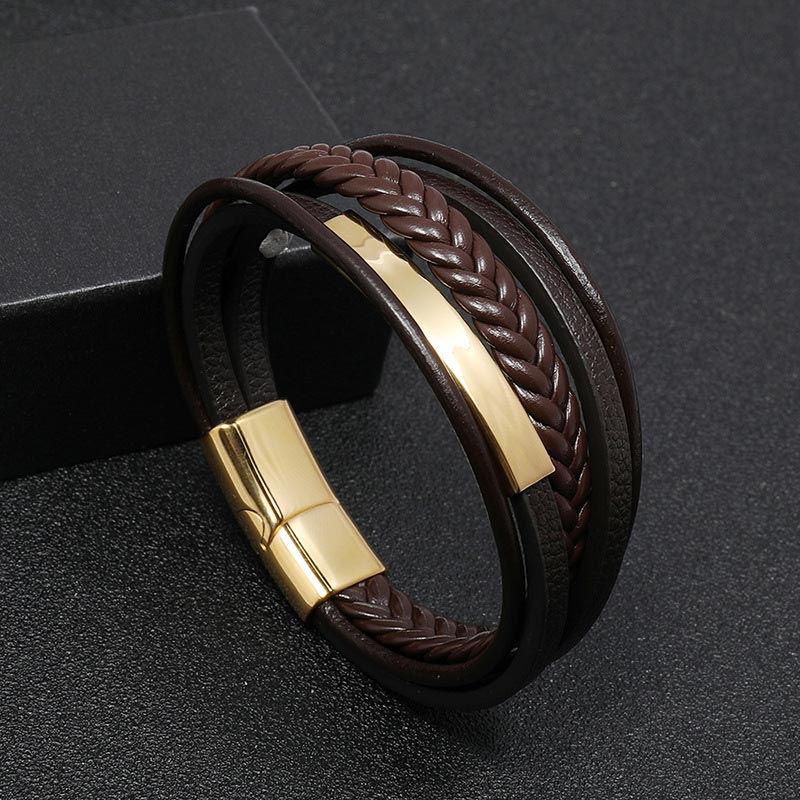Bracelet porte-bonheur en acier titane | Équilibre spirituel unisexe