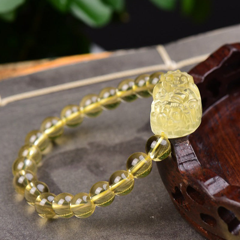 8mm Citrine PiXiu Bracelet for Wealth & Prosperity