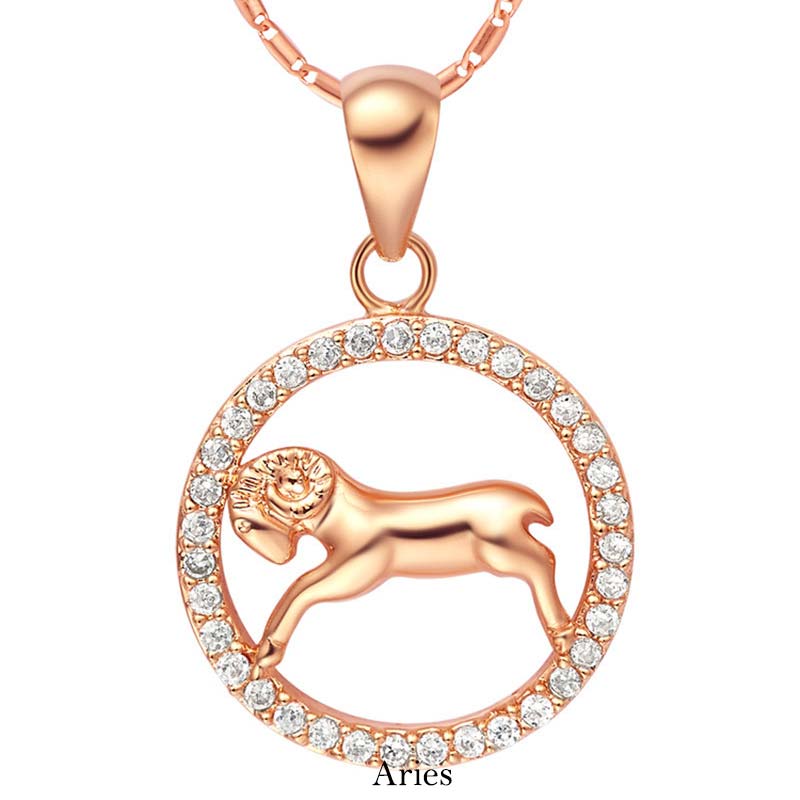12 Zodiac Sign Copper Necklace | Luck & Healing Pendant