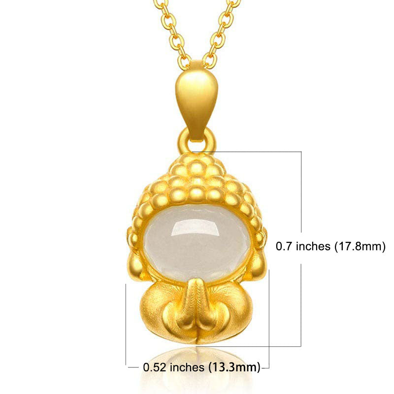 Collier pendentif Succès en jade blanc | Sons de guérison