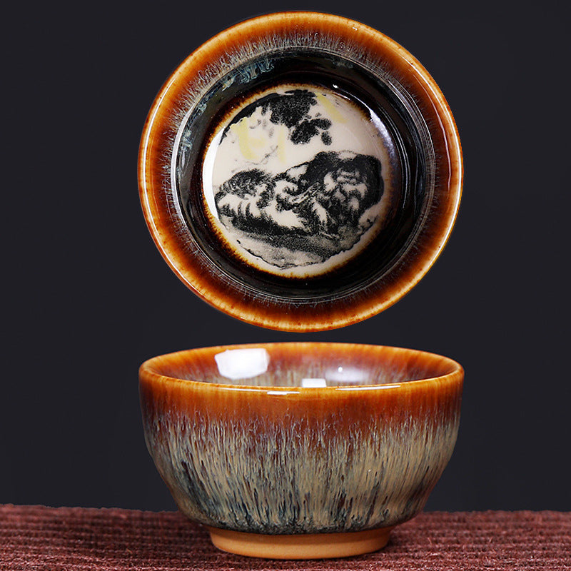 Tasse à thé en céramique 73 ml avec 12 signes du zodiaque chinois pour rituel du thé