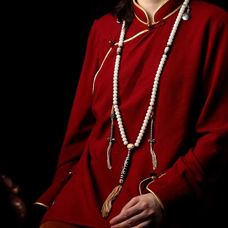 Bracelet Mala Bodhi Seed 108 perles pour la richesse et l'équilibre