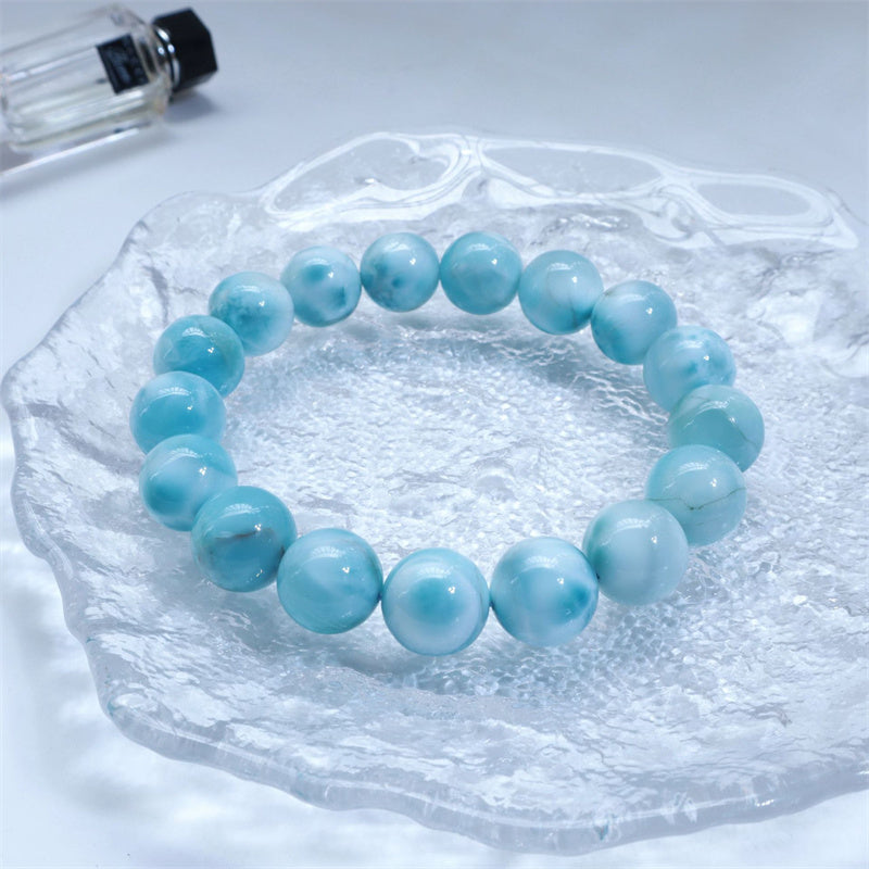 Bracelet Larimar Sagesse Confiance 8 mm Pierre Naturelle