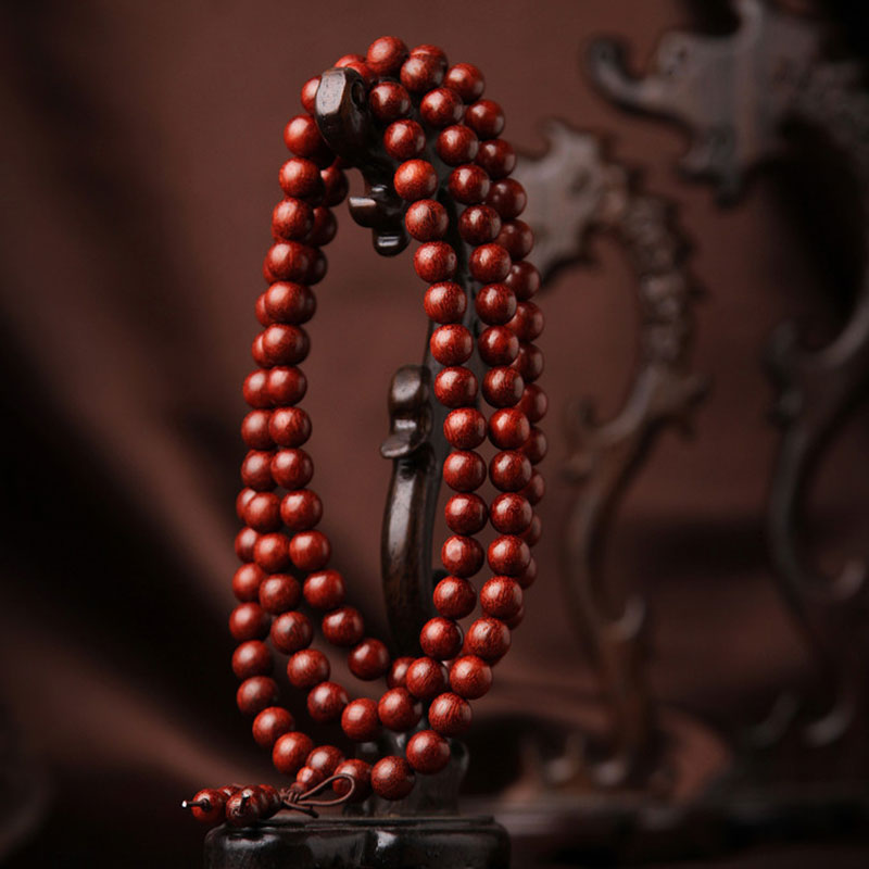 8mm Red Sandalwood 108 Beads Wood Mala Bracelet