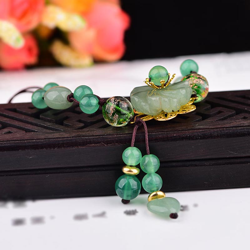 Bracelet porte-bonheur unisexe en jade vert, perles de 6 à 10 mm