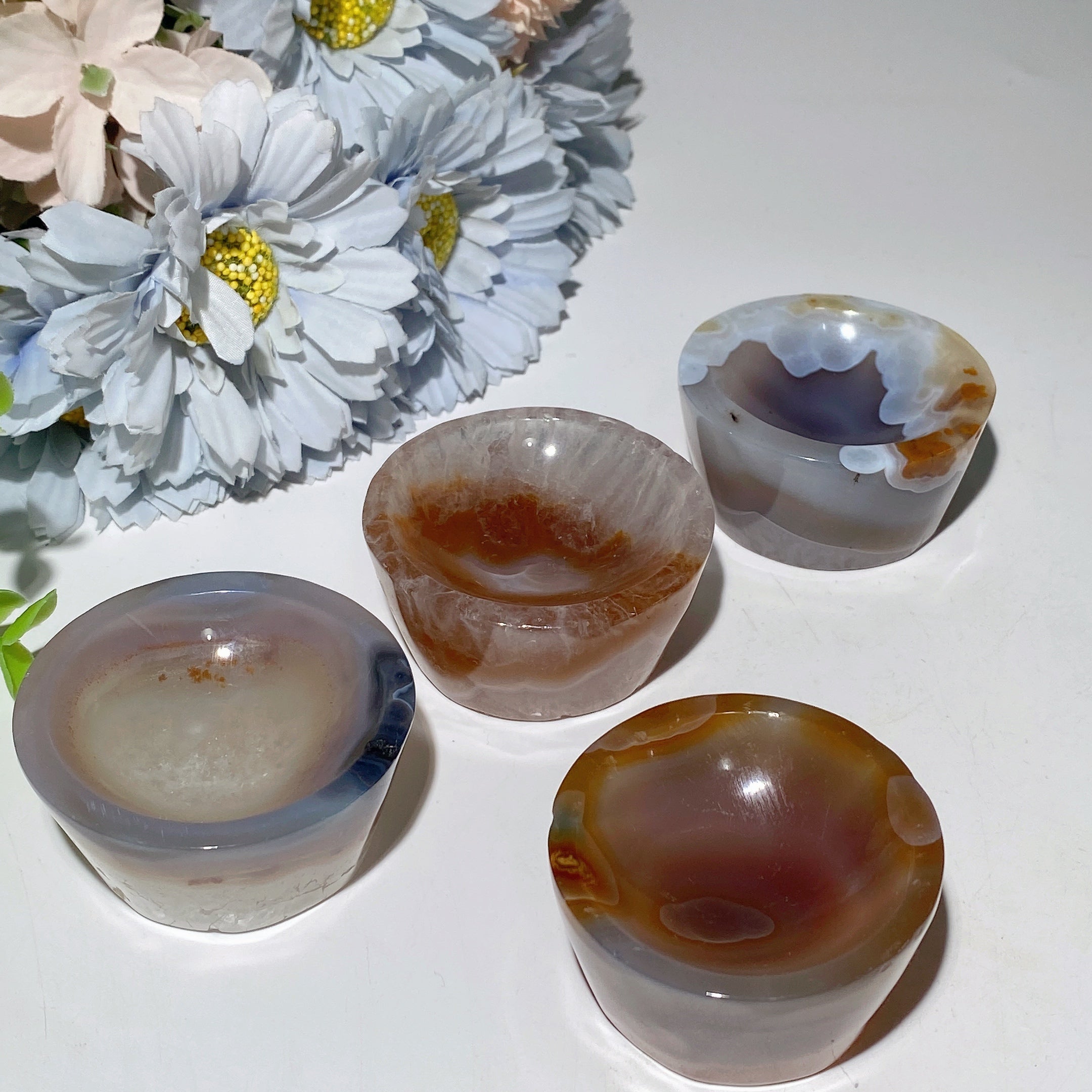 Bol en cristal d'agate de 5 à 5,6 cm pour la décoration intérieure et la guérison