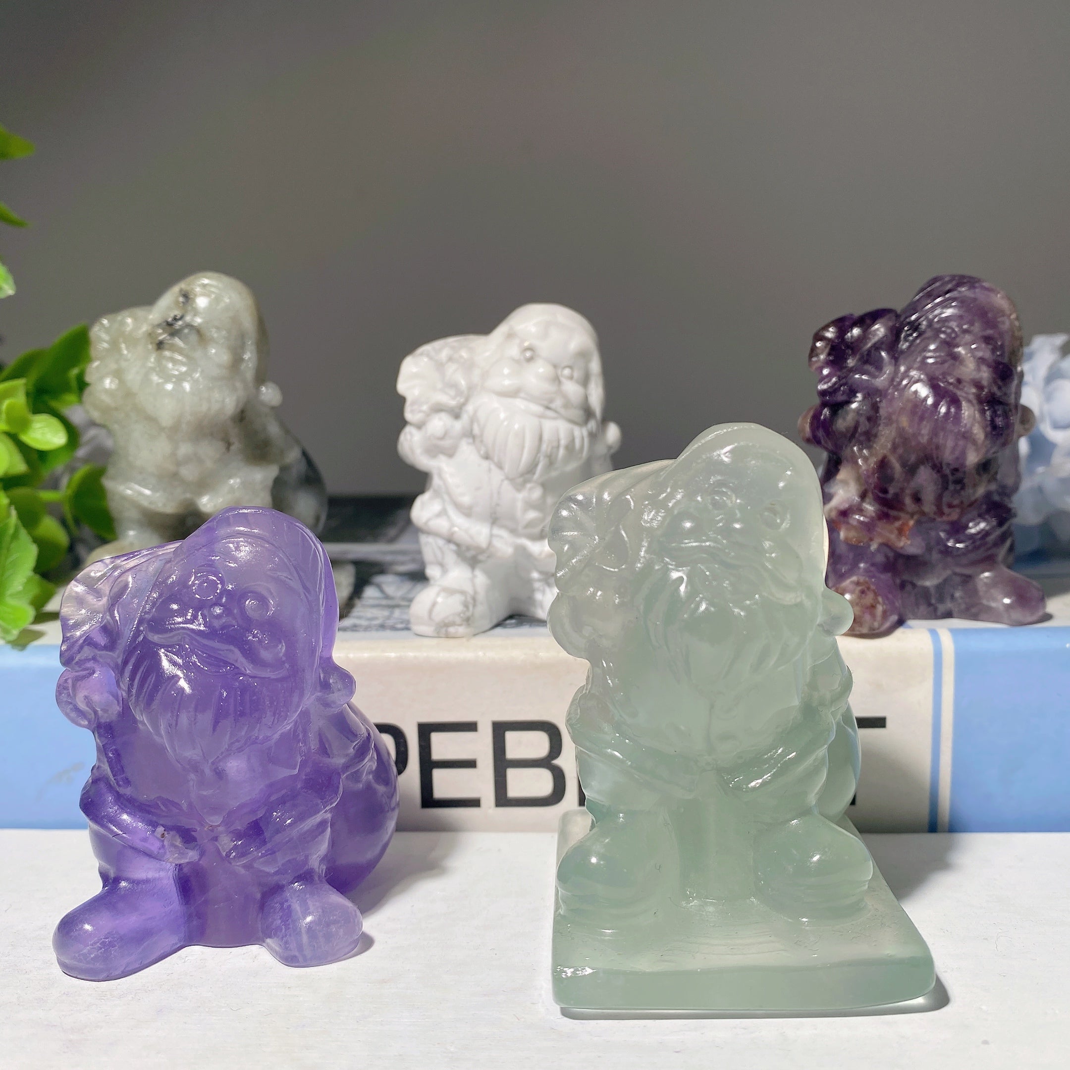 Figurines de Père Noël en cristal mixte de 5 à 6 cm pour la guérison