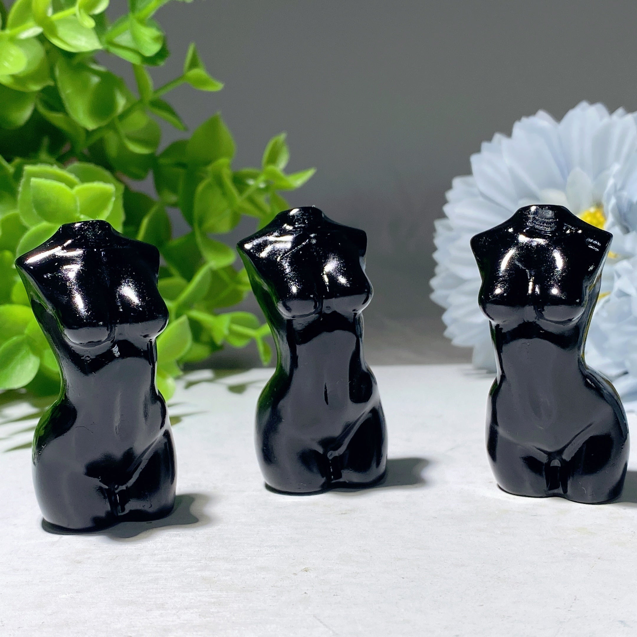 2.0 inch Black Obsidian Crystal Figurine Carving Sculpture