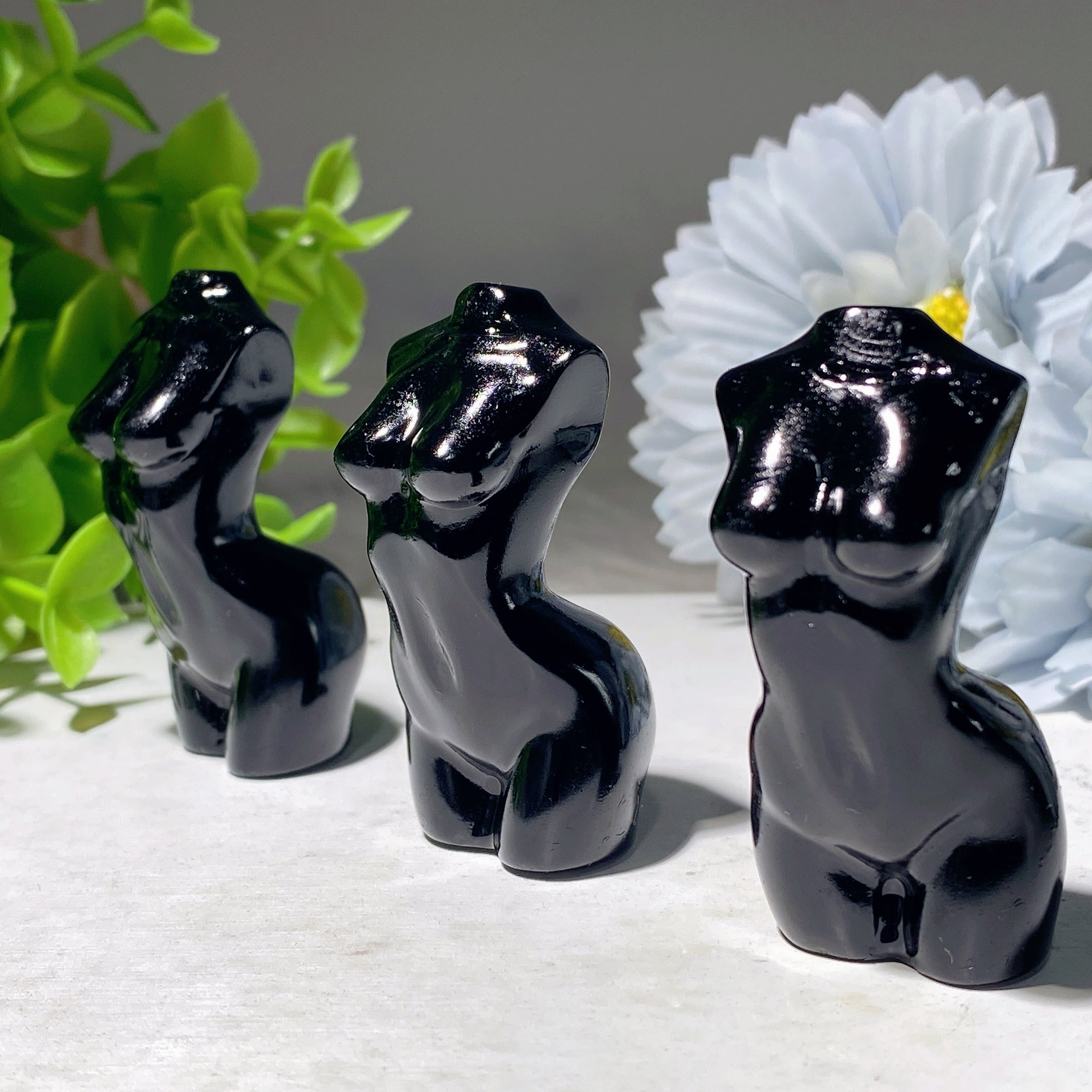 2.0 inch Black Obsidian Crystal Figurine Carving Sculpture
