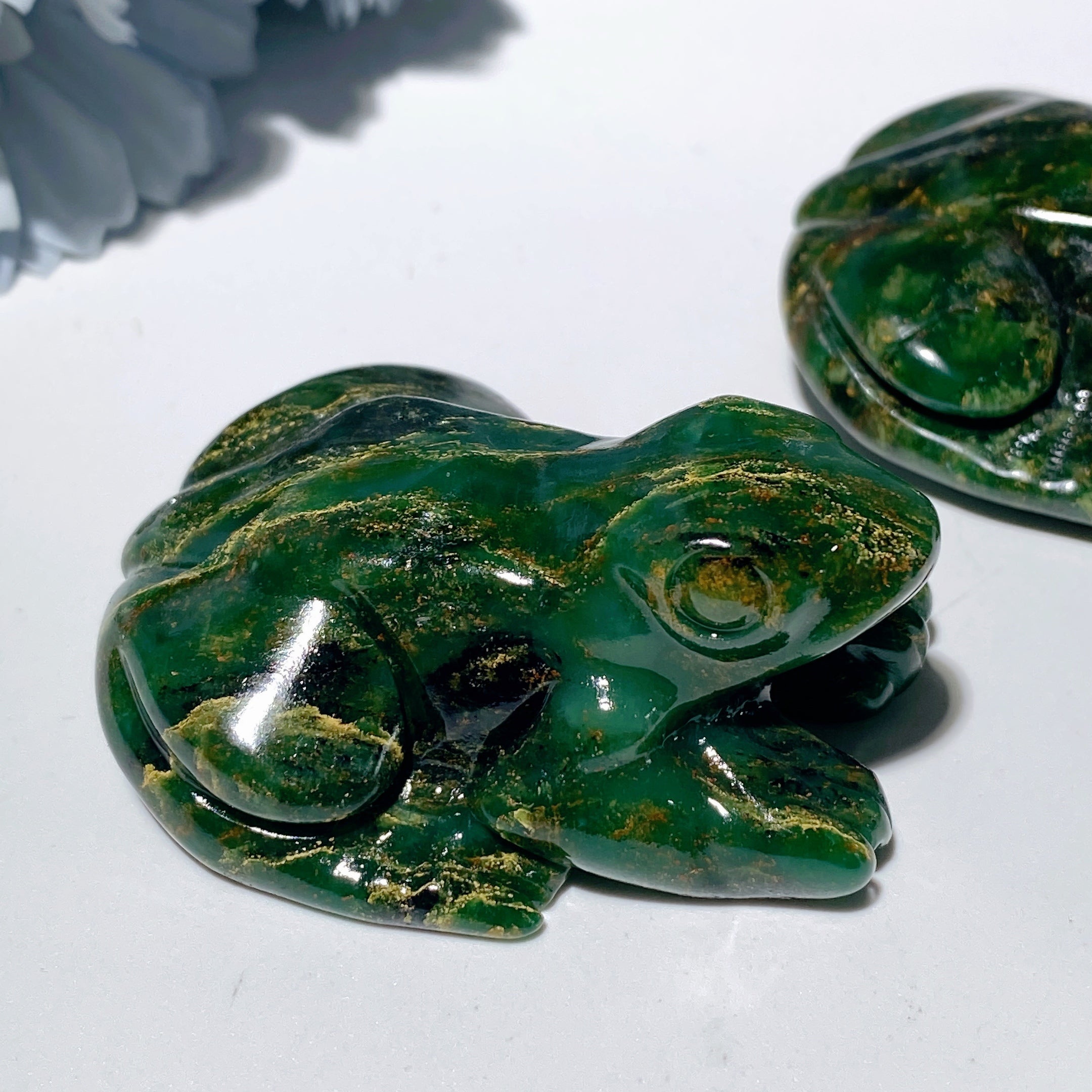 Figurine de grenouille en cristal sculptée de 2,0 pouces pour la guérison