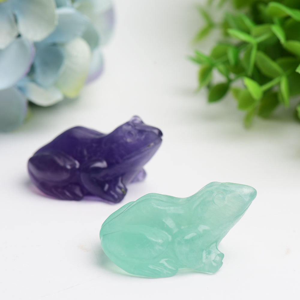 Figurine de grenouille en cristal de fluorite de 5 cm pour la guérison