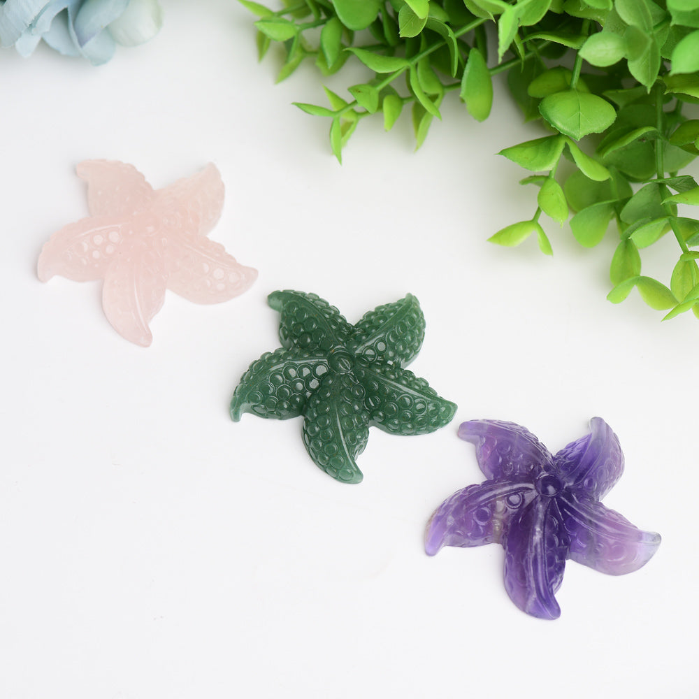2.0 Inch Fluorite Sea Star Crystal Carving for Healing