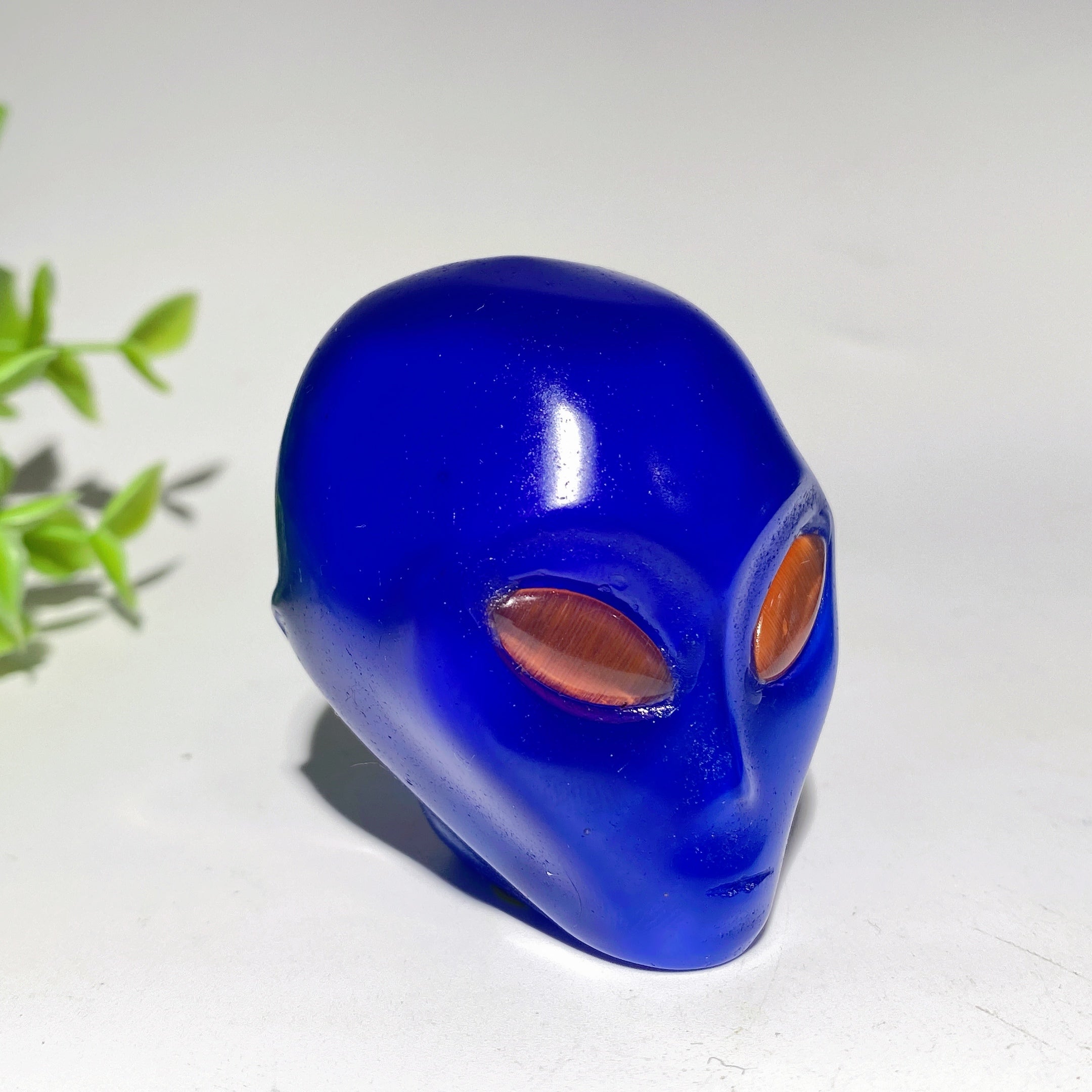 Figurine de guérison en forme de tête d'alien en cristal mixte de 2,0 pouces